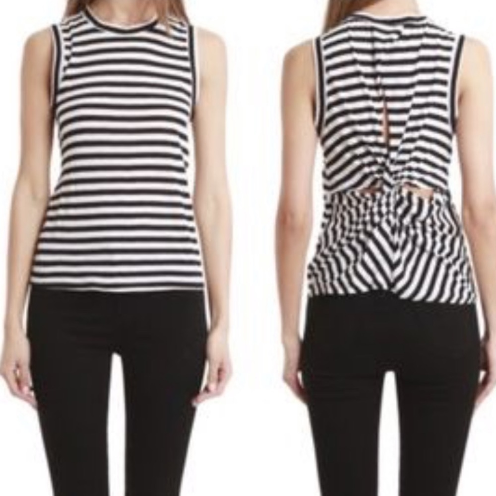 A.L.C Brenton Stripe Harper Twist Back Top Size XS